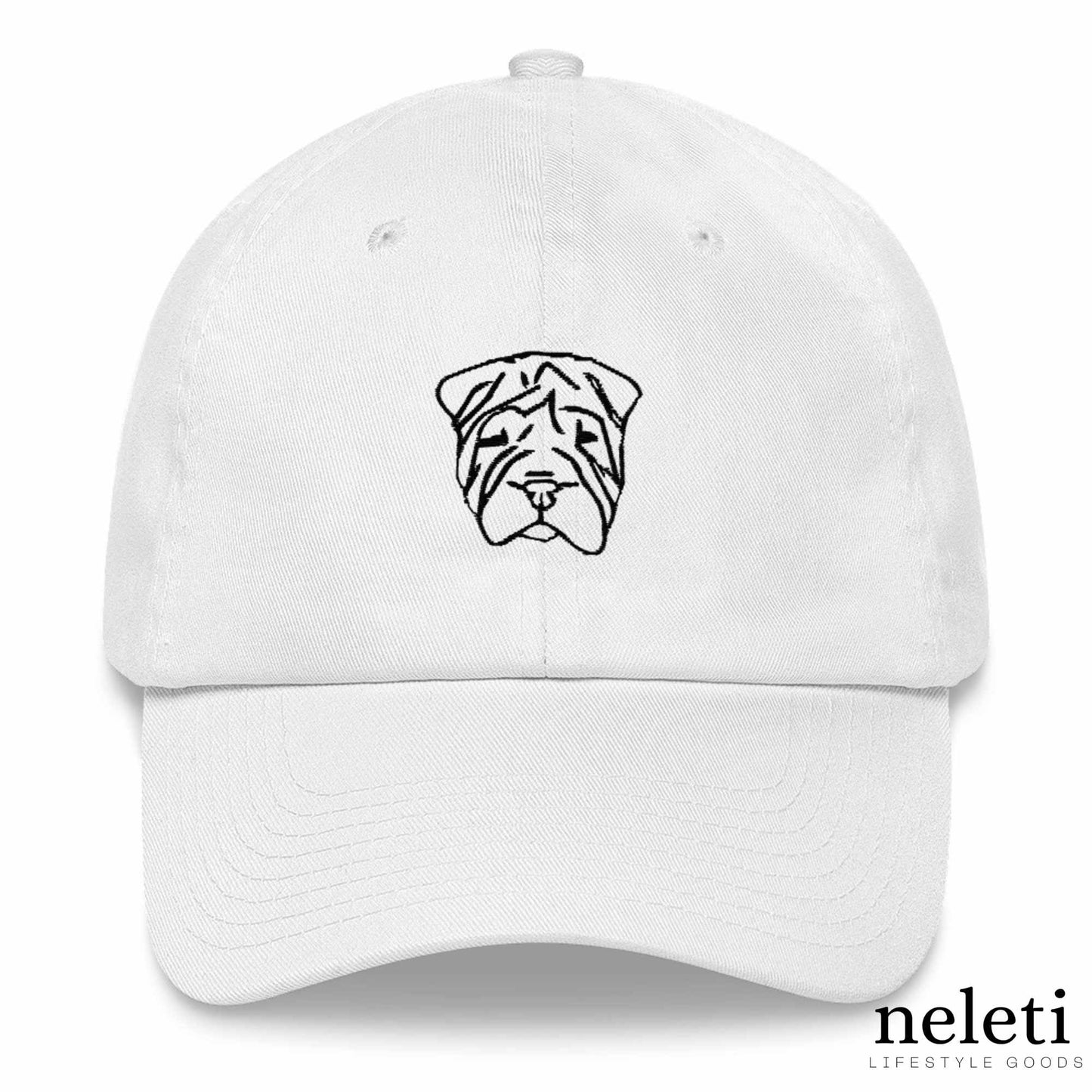 white-baseball-cap-with-embroidered-dog-face