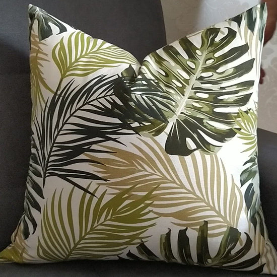 Monstera Green Accent Pillow Cover