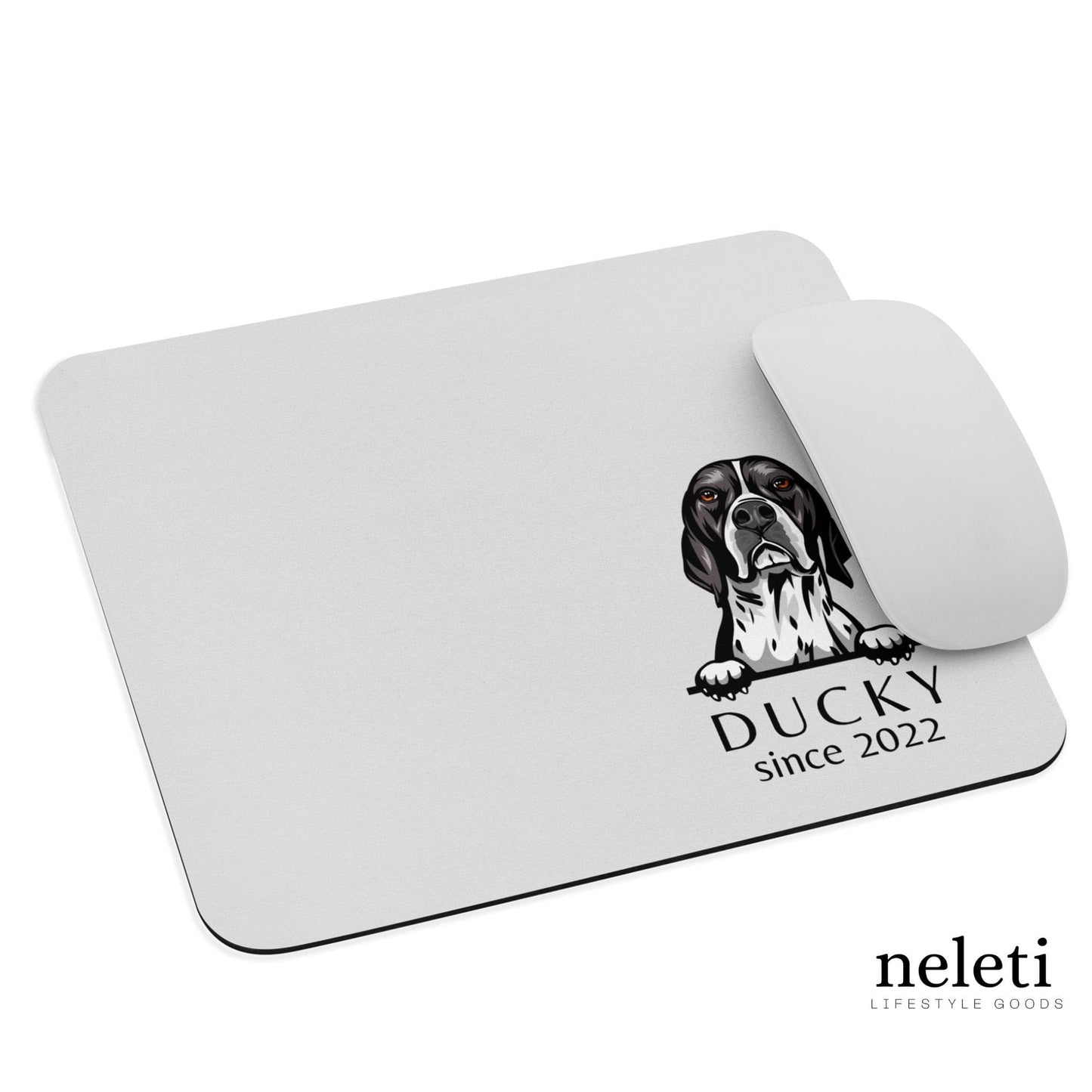 Personalized Mouse Pad with English Pointer Dog