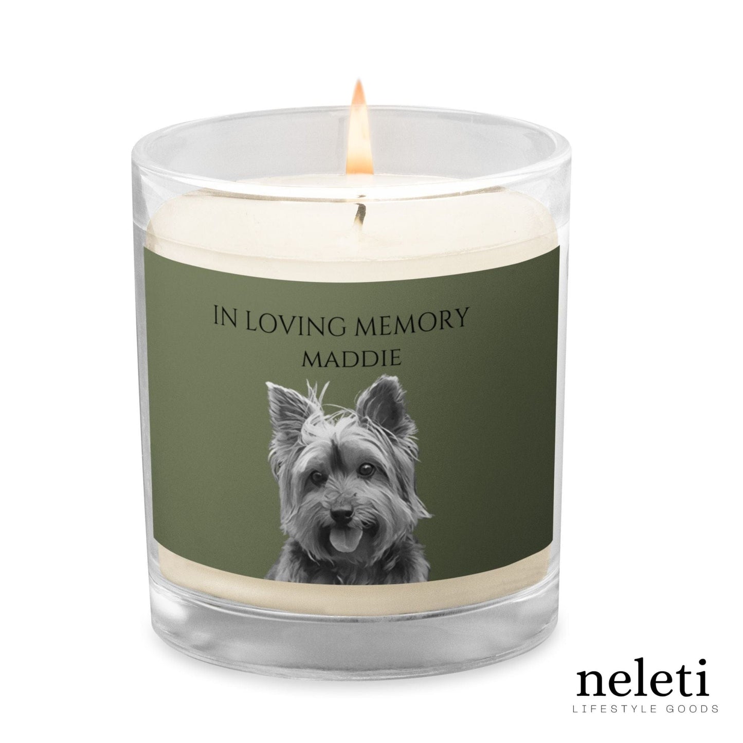 neleti candle Soy Wax Candle with Custom Pet Portrait from Photo