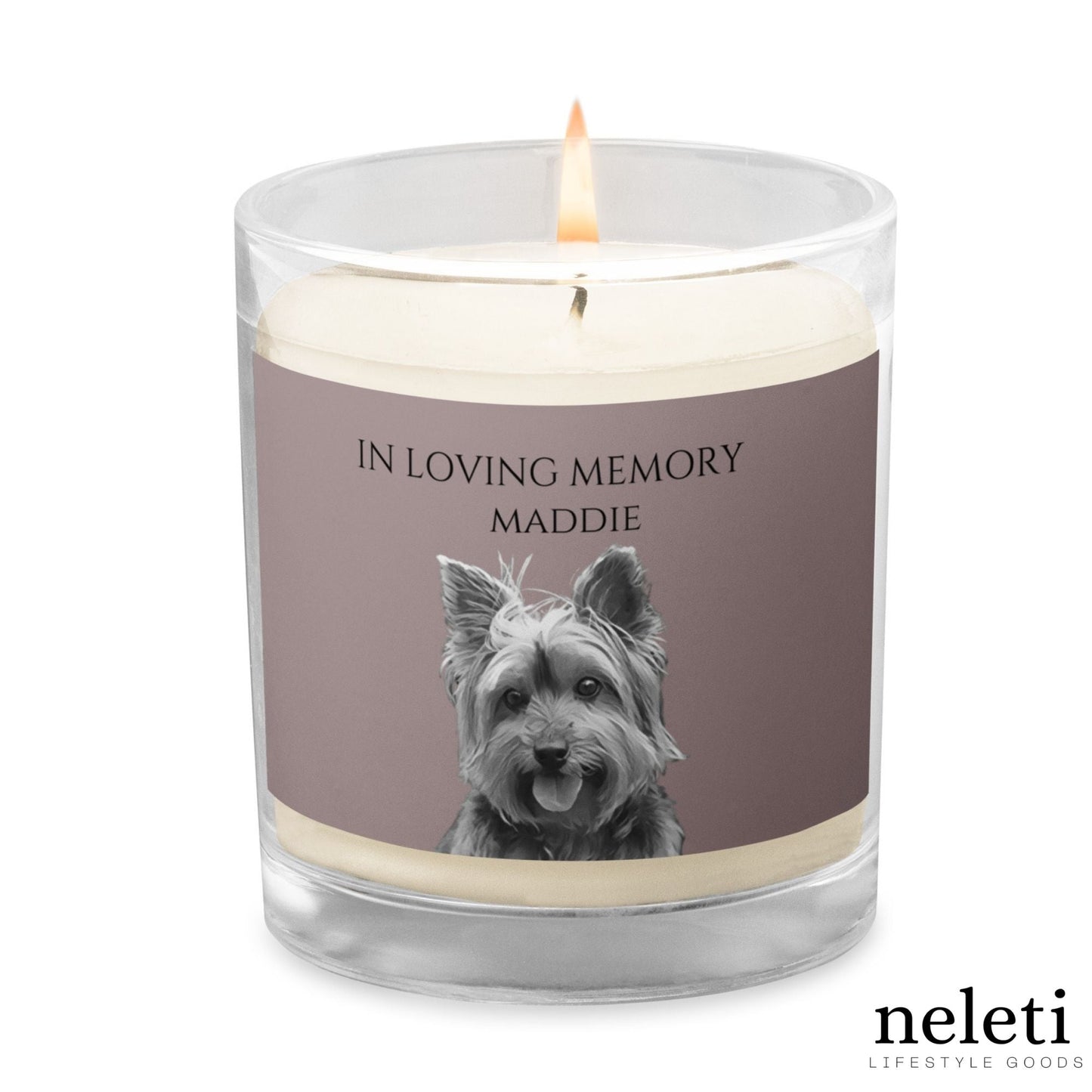 neleti candle Soy Wax Candle with Custom Pet Portrait from Photo