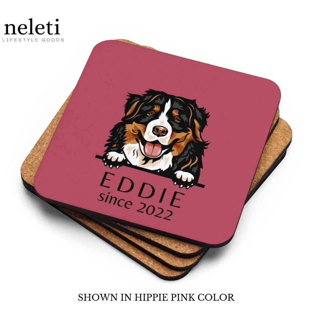 neleti coaster Hippie Pink / 1 Coaster - 1 Pet Custom Dog Coasters from Cork