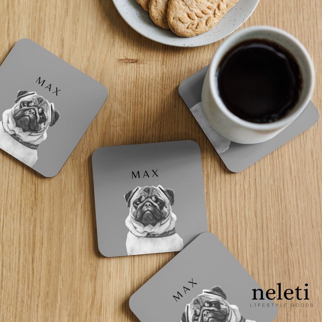 neleti coaster Nobel / 1 Coaster - 1 Pet Personalized Cork Coasters with Pet from Photo