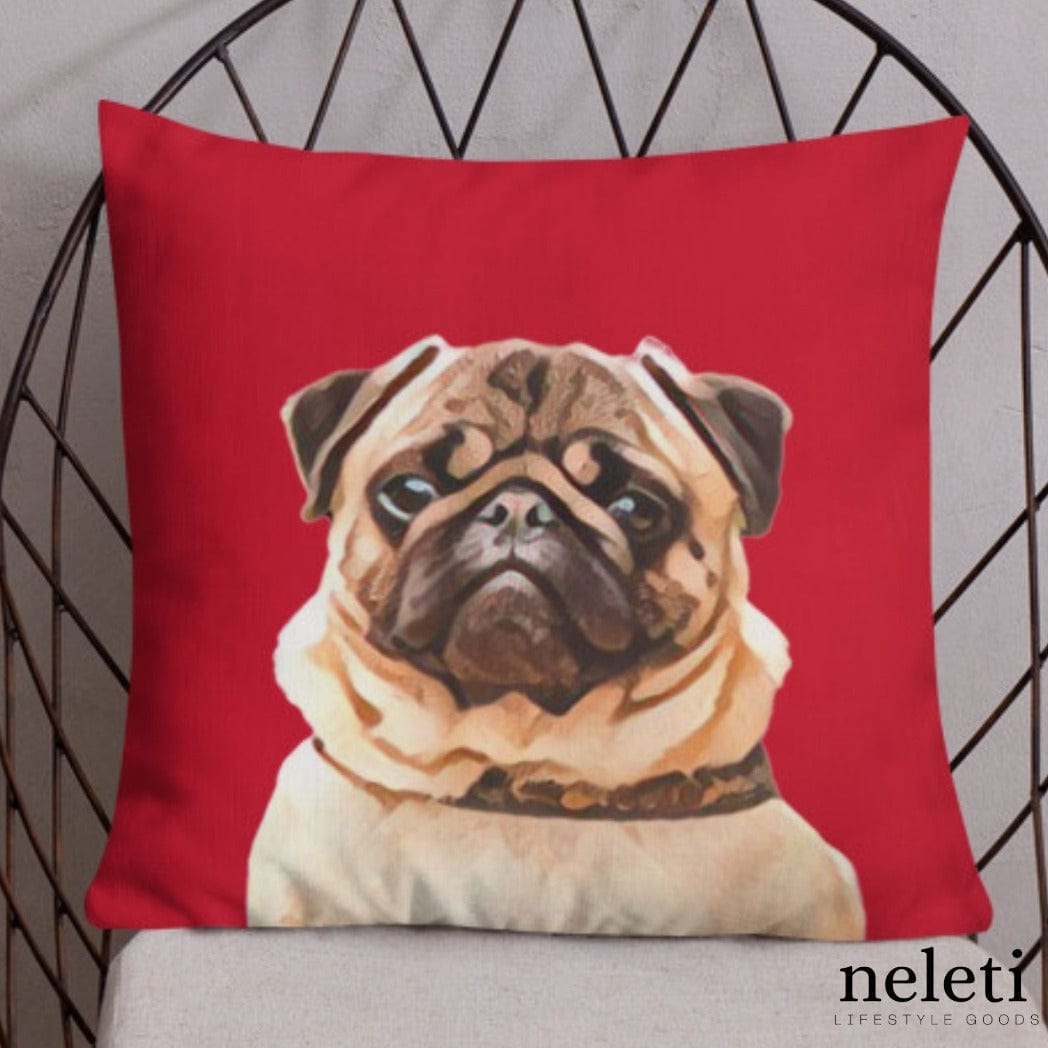 neleti Pillow 18x18in/45x45cm-Cover+INSERT / Red Custom Pet Pillows and Pillow Covers