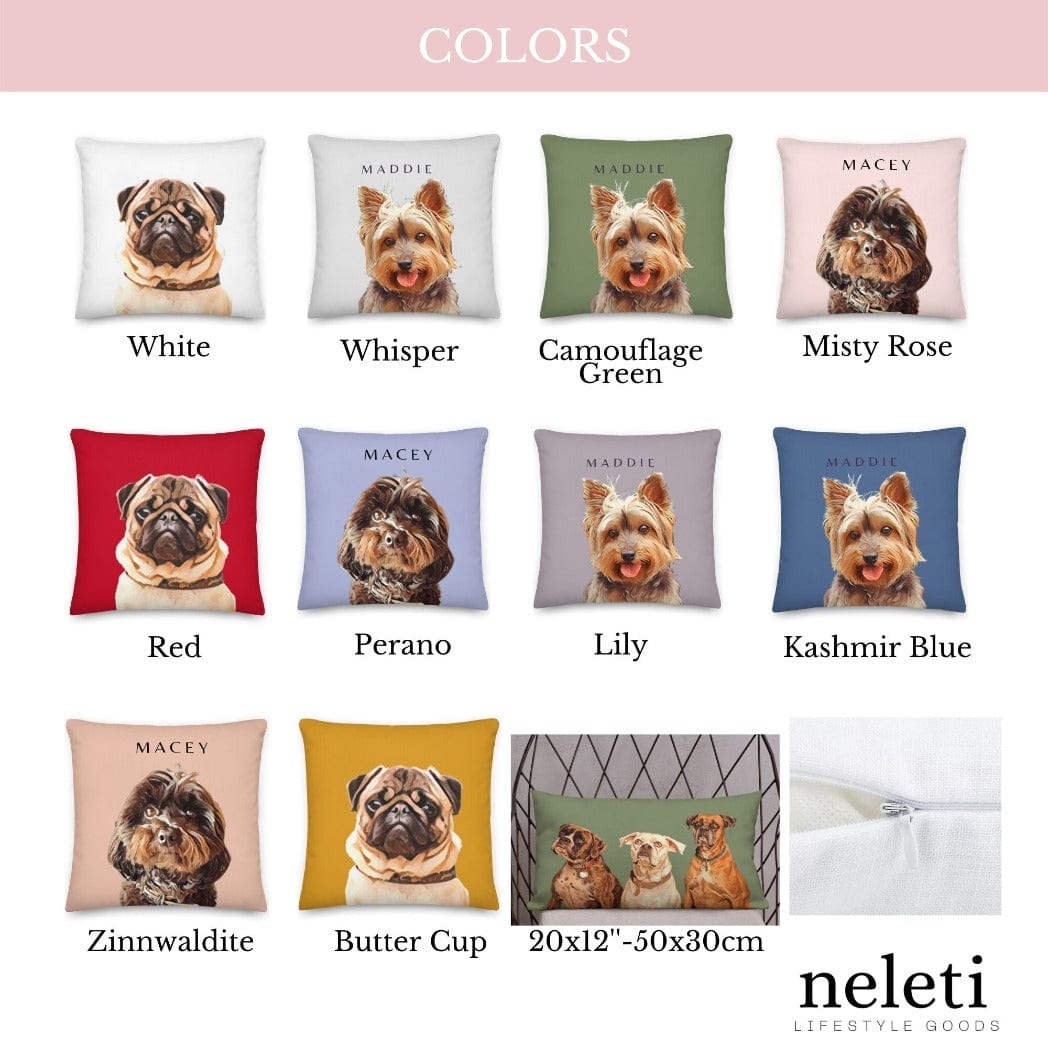 neleti Pillow 20x12in/50x30cm-Cover+INSERT / White Custom Pet Pillows and Pillow Covers