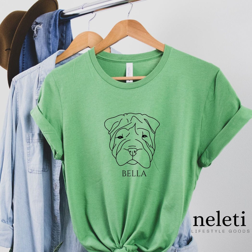 neleti shirt S-Unisex Shirt / Leaf Shar-Pei Dog Mom Shirt Crewneck