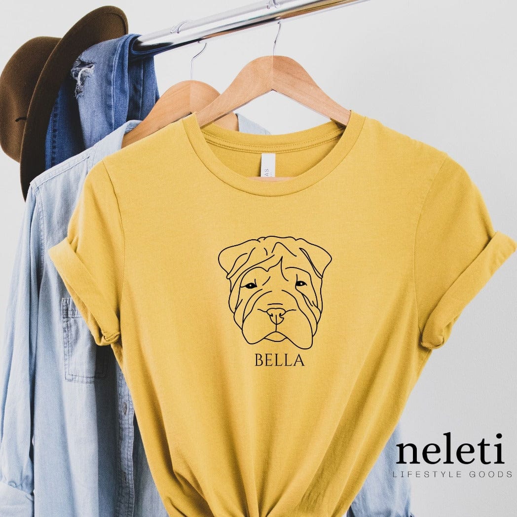 neleti shirt XS-Unisex Shirt / Mustard Shar-Pei Dog Mom Shirt Crewneck