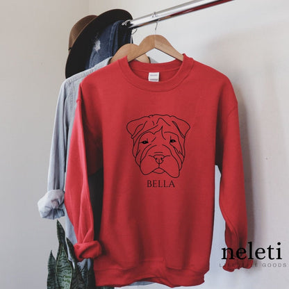 neleti Sweatshirt Red / S-Unisex Sweatshirt Shar-Pei Dog Mom and Dog Dad Sweatshirt Crewneck